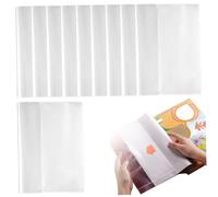 10Pcs Book Cover, 12x8.5 Inch Clear Plastic Sheet Protectors with Self-Adhesive Strips, Waterproof & Stain-Resistant Book Sleeve for Home, School, Office, Christmas Decor