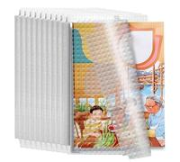 10Pcs Book Cover with 10x Name Labels, Clear Waterproof Book Covering Film with Diamond Texture, No-Trimming A4 Book Protectors Sleeves for Textbooks & Notebooks
