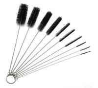 10pcs Bottle Brush Set Nylon Long Handle 2mm to 25mm(Black)