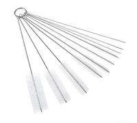 10pcs Bottle Brush Set Nylon Long Handle 2mm to 25mm(White)