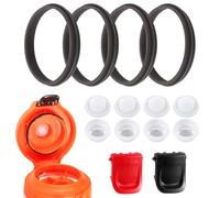 10pcs Bottle Lid Replacement Compatible with Gatorade Water Bottle, Dispensing Valves Replacement Gasket Silicone Valve and Plastic Insert & Bottle Seal & Clip for Gatorade GX 30oz Accessories Part
