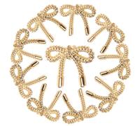 10pcs Bowknot Shaped Sewing Buttons for Clothes, Golden Zinc Alloy | Decorative Fasteners for Coats and Knitwear, Easy Replacement, Suitable for Sewists, Crafters, Waistbands, Hats