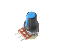10PCS/Box WH148 Linear Potentiometer 15mm 3pin 1K 2K 5K 10K 20K 50K 100K 250K 1M with Blue AG2 Knob Cap Potentiometers Kit(10K Ohm)