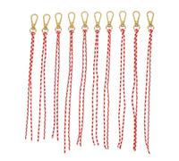 10pcs Braided Woven Cord Keychain Kit Gold Lobster Clasp (Style C) | Woven Polyester 2mm Cord 250mm Length Pre-Assembled DIY Beading Jewelry Making Supplies Set (Style C)