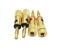 10Pcs Brass 4mm Banana Spiral Type Gold Screw Stereo Speaker Audio Terminal Adapter Electronic Connector(Red)