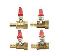 10pcs Brass Barb Ball Valve 1/8'' 1/2'' 1/4'' Female Thread Connector Joint Copper Pipe Fitting Coupler Adapter 6-12mm Hose Barb(8mm Tube,50 PCS_1/4")