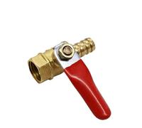 10pcs Brass Barb Ball Valve 1/8'' 1/2'' 1/4'' Female Thread Connector Joint Copper Pipe Fitting Coupler Adapter 6-12mm Hose(8mm Tube,50 PCS_3/8")