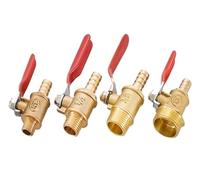 10pcs Brass Barb Ball Valve 1/8'' 1/2'' 1/4'' Male Thread Connector Joint Copper Pipe Fitting Coupler Adapter 6-12mm Hose Barb(8mm Tube,50 PCS_3/8")