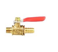 10pcs Brass Barb Ball Valve 1/8'' 1/2'' 1/4'' Male Thread Connector Joint Copper Pipe Fitting Coupler Adapter 6-12mm Hose Barb(8mm Tube,200 PCS_1/2")