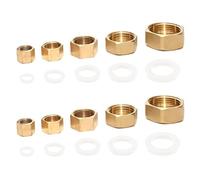 10PCS Brass Blanking Cap,Female Blanking Stop Cap with Washers Hex 1/8 1/4 3/8 3/4 1/2 Stop End Plumbing Fittings for Radiator Valve Pipe Fitting