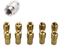 10pcs Brass Collet Chuck Set for Rotary Tools, 0.5mm to 3.2mm Drill Bit Holders with M8x0.75mm Nut, Versatile Accessories for Drilling, Grinding and Polishing