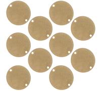 10pcs Brass Engraving Tag Blank with Dual Holes for Jewellery | Solid Brass, Smooth Blank Face, 20mm Flat Disc, for Earrings, Necklaces and Craft Workshops
