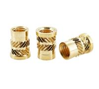 10pcs Brass Hot Melting Insert Knurled Flange Nuts - Heating Molding Injection Embedment T-Type Nuts(M6x12.5x8.3)