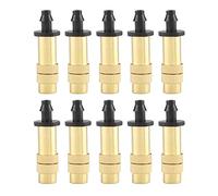 10PCS Brass Misting Nozzles, Adjustable Brass Impact Sprinkler Connect 4/7mm Hose for Lawn, Patio, Garden Irrigation, Grass, Shrub, Garden Watering Nozzle