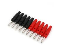 10Pcs Brass Nickel-Plated Cross 4mm Male Stackable Banana Plug Solder Type Connector CZAOINCU(Red and Black)