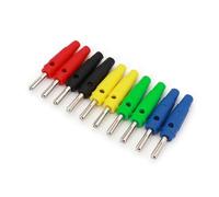 10Pcs Brass Nickel-Plated Cross 4mm Male Stackable Banana Plug Solder Type Connector MQXFCZUX(Mixed Colors)
