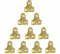 10Pcs Brass Picture Hanging Plates 32mm Frame Hanging Bracket Heavy Duty Secure Flat Mirror & Photo Frame Hangers