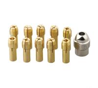 10pcs Brass Pin Vise Collets for Mini Hand Drill | Keyless design allows fast accessory changes, no wrench needed, secure grip for drilling and grinding