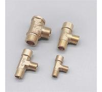 10pcs Brass Pipe Fitting Male Female Thread 1/8" 1/4" 3/8" 1/2" BSP Tee Type Copper Fittings Water Oil Gas (Color : 2, Specification 38) Brass Hose