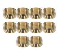 10pcs Brass Plug 1/4 Npt Threaded External Hex End Cap Adapter | Copper Build, Internal Thread Fit, Seals Unused Ports, for Compressed Air Lines and Hoses
