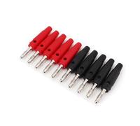10Pcs Brass Side Stackable Screw Type 4mm Male Plug Test Probe Connector BIANMTSW(Red and Black)