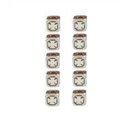 10Pcs Brass Square Cross EDC Beads Pendant Jewelry Making Supplies,Personality Bracelet Diy Outdoors Tools Paracord Saber Spacer Bead Charm Copper Lanyard Hand-woven Accessories, M, Brass, No Gemstone