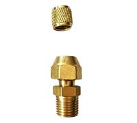 10pcs Brass Two-Way Joint 1/4SAE to 1/8NPT(1 * 2 A with cap)