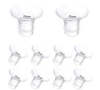 10Pcs Breast Pump Flange Insert 13/15/17/19/21mm*2 Compatible with Momcozy M9/M6/M5/S12 Pro/S9 Pro/Medela/Spectra/Bellababy/Lansinoh/Elvie/Nuliie/KISSBOBO/ANWIKE 24mm Breast Pump Replacement Parts