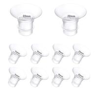10Pcs Breast Pump Flange Insert 14/16/18/20/22mm*2 Compatible with Momcozy M9/M6/M5/S12 Pro/S9 Pro/Medela/Spectra/Bellababy/Lansinoh/Elvie/Nuliie/KISSBOBO/ANWIKE 24mm Breast Pump Replacement Parts