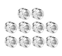 10pcs Bronze Camera Tripod Screw Thread Adapter 1/4" to 3/8" Converter Nut for Tripod Head and Ball Head Compatible with Cameras Silver Finish