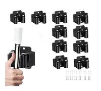 10PCS Broom and Mop Holder, Heavy Duty Garden Tool Organizer Rack Rake and Shovel Handle, Stainless Steel Mop Hanger. Wall Mounted with Screws.Storage Rack Brush Organiser Tidy Clamp for Garden Garage