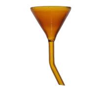 10PCS Brown Glass Triangle Funnel Set - 40mm & 50mm Bent Neck Funnels for Lab and Home Use(Bend 60mm)