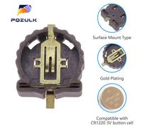 10PCS BS-1220-2 CR1220 CR1225 3V Button Battery Holder SMD Package Gold Plating
