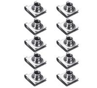 10pcs Bumper License Plate Mounting U Type Clips 6mm Nut Automotive Accessory Number Plate Fixed Buckle Bumper License Plate Mounting U Type Clips Nut Automotive Accessories Easy Installation Number