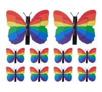 10PCS Butterfly Hair Clips, 3D Rainbow Butterfly Clips with Foldable Wing, 2.8x1.6 Inch Hair Accessories for Styling