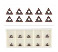 10PCS C-Angle Carbide Turning Inserts for Mini Chamfering Machine - 8mm Length, 7mm Height, 2.4mm Thickness, Compatible with TMPT080204N, for St