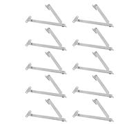 10pcs Cabinet Door Lift Up Support Strut, Plated Iron, Two Fold Lever - Durable Metal Construction, Quiet Operation, Ideal for Cupboards and Cabinets