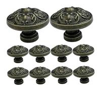10Pcs Cabinet Knobs, Zinc Alloy Bronze Vintage Cabinet Knobs with Screws, Antique Dresser Pulls for Drawer Cupboard Dresser Furniture Vintage