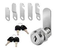 10PCS Cabinet Locks - Cupboard Cam Lock - Zinc Alloy Mailbox Lock with Keys and Lock Plates - Drawer Security Lock for Furniture Toolbox Letterbox (Silver 25mm)