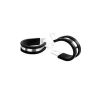 10pcs Cable Clamps 304 Stainless Steel Clamps Rubber Cushion Cushioned Insulated Wire Line Tube Pipe Fixed Bracket Metal Clip(Dia18)