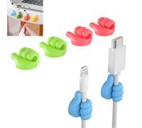 10Pcs Cable Clips, Thumb Cord Holders, Silicone Wall Hook Cord Organizer for Desk Wall Car Nightstand, Cord Clips, Wire Holders, Phone USB Charger Cable Management, Key Hanger