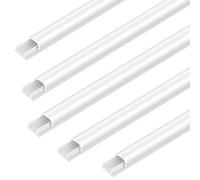 10Pcs Cable Trunking, Bolatus Mini Trunking Cord Hider to Hide Wires Self Adhesive Cable Tidy for Wall Mount TV Cables Cover Wire Trunk White 40cm x12mm x 8mm (L x W x H)
