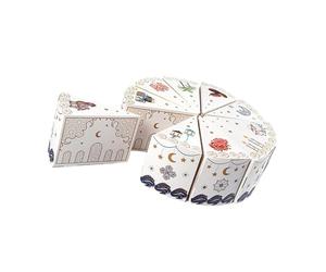 10Pcs Cake Shape Paper Gift Packaging Box Candy Chocolate Holder Container for Wedding Birthday Festival Celebration Celebratory Gift Packaging