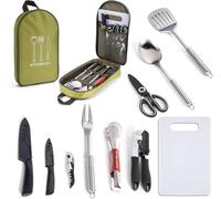 10Pcs Camping Cooking Utensils Set Camping Kitchen Utensil Organizer Travel Set Camping Utensils Kit the Ideal Choice for Camping Cooking Backpacking Outdoor