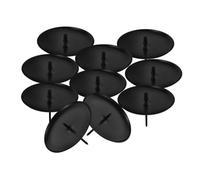 10pcs Candle Holder Centerpiece, Black Iron round Plate Wreath Design | Drip-catching Surface for Pillar and Tealight Candles, Elegant Ambience Styling, Advent Wreaths, Dinners, Fireplaces