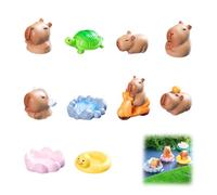 10Pcs Capybara Resin Animals Mini Resin Animals Capybara Figures Capybara Resin Animals Capybara Birthday Cake Decoration Ornaments Capybara Cake Topper Mini Capybara Figurine Children's Toy