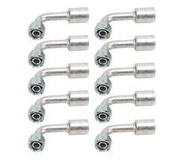 10PCs Car AC Aluminum Angled 90° Connector, Universal Air Conditioner Aluminum Joint, 90 Degree Elbow Pipe with 5/8 Inch Split Sleeve for All Cars Trucks and AC Retrofit