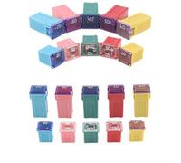 10PCS Car Box-Shaped Blade Fuses Kit (20A/30A/40A/50A/60A) - Mini Square Fuse Set with Flame-Retardant Housing, Copper Elements & Transparent STO