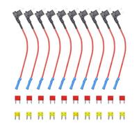 10Pcs Car Fuses Holder with 10Amp 20A Standard Low Profile Fuses Standard Auto Fuses Stand Fuses Adapters Jumpers Enduring Fuses Adapters Jumpers