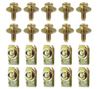 10pcs Car M6 Body Bolts Engine Cover Undertray Splash Shield Guard Bumper Fender Liner Retainer Fastener Rivet Screw Clips